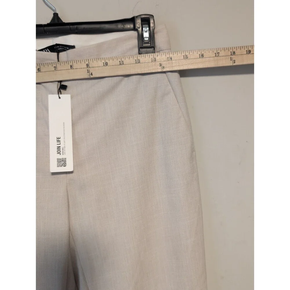 Zara Dress Pants Women's High Waisted Tan Size US 4 W/ 2 Pockets New With Tags - Picture 4 of 12